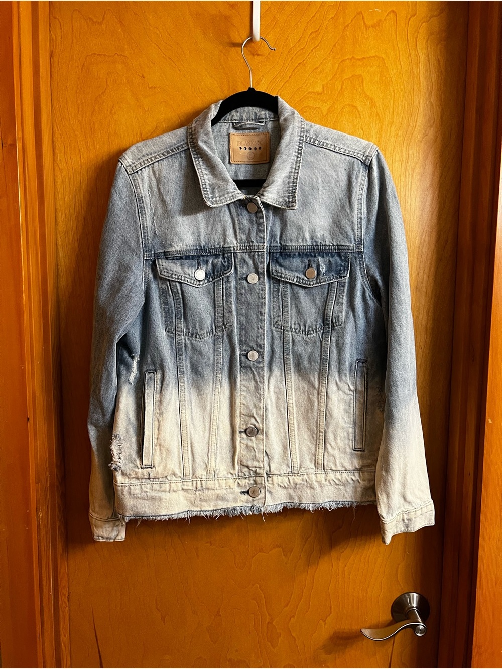 Blank NYC Light Blue Ombre Distressed Denim Jacket